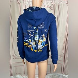 NEW Disney World 50TH Anniversary Mickey & Friends Castle Zip Hoodie Jacket  S